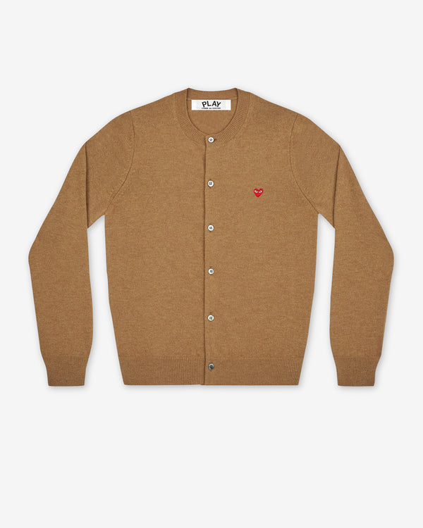 Play - Women's Tiny Red Heart Cardigan - (Brown)
