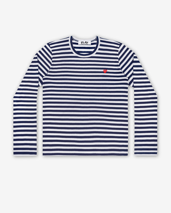 Play - Tiny Heart Striped Long Sleeve T-Shirt - (Navy/White)