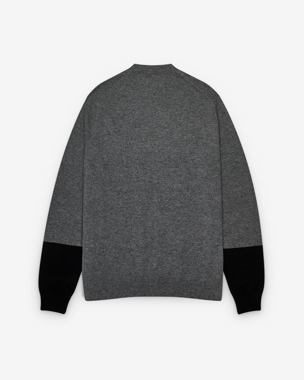 CDG Shirt Forever - Men's Round Neck Contrast Cardigan - (Grey/Black)