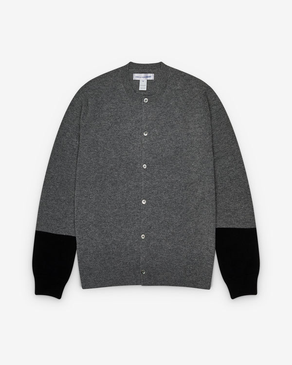 CDG Shirt Forever - Men's Round Neck Contrast Cardigan - (Grey/Black)