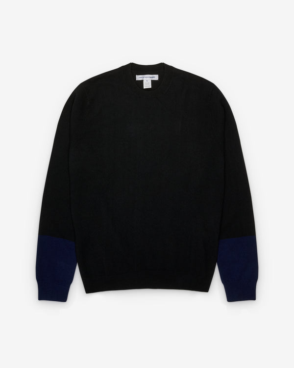 CDG Shirt Forever - Men's Round Neck Contrast Jumper - (Black/Navy)