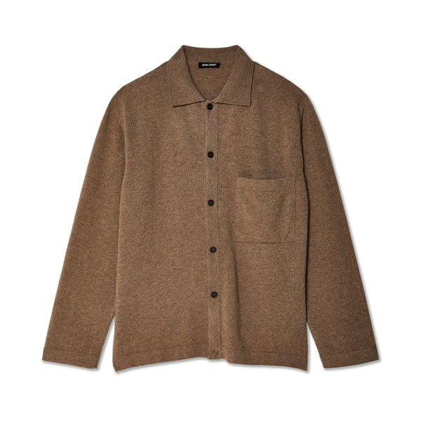 Evan Kinori - Men's Cashmere Button Down - (Dark Beige)