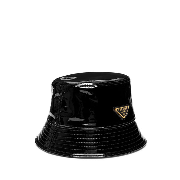 Prada - Women's Patent Leather Bucket Hat - (Black)