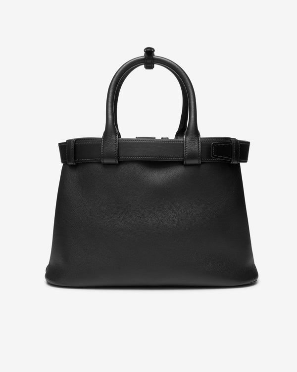 Prada - Women's Buckle Medium Leather Handbag With Belt - (Black)