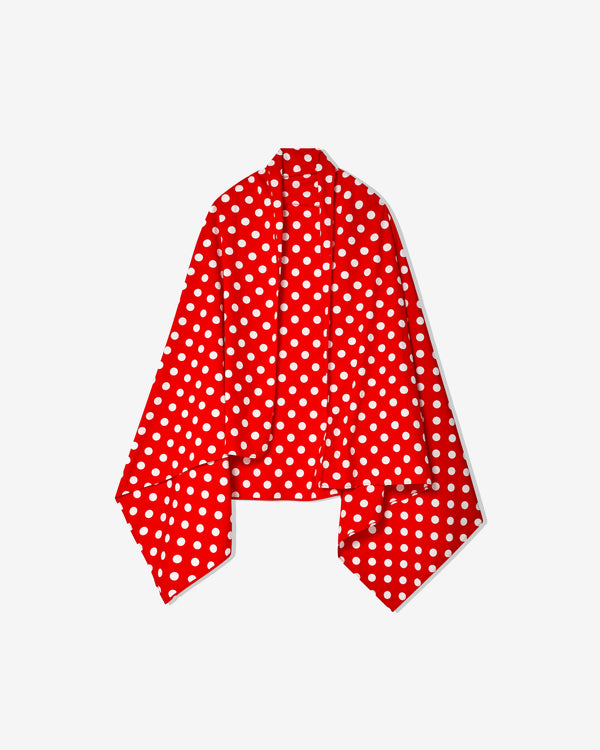 CDG - Polka Dot Airline Print Stole - (Red)