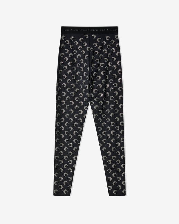 Marine Serre - Women's Moon Rhinestoned Jersey Stirrup Leggings - (Black)