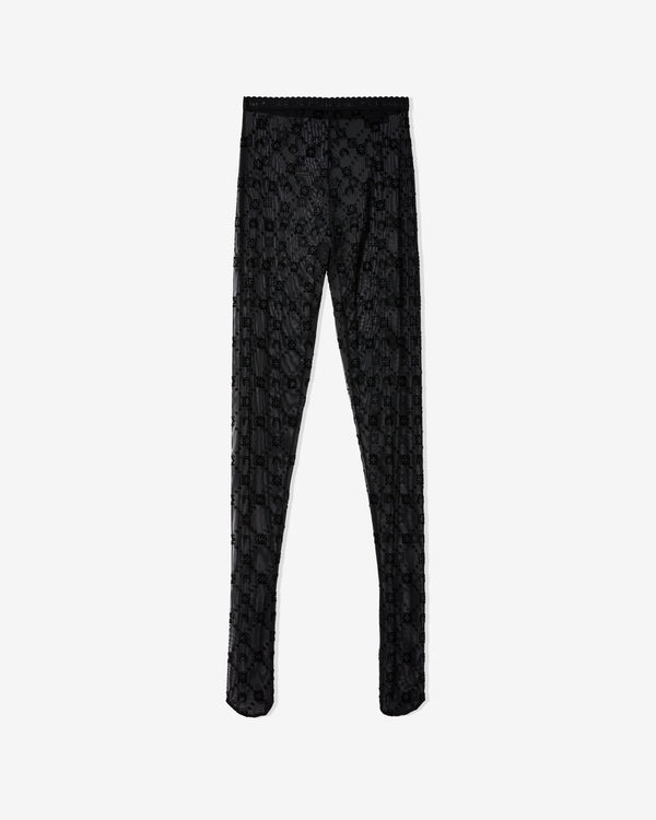 Marine Serre - Women's Moonogram Mesh Flock Tights - (Black)