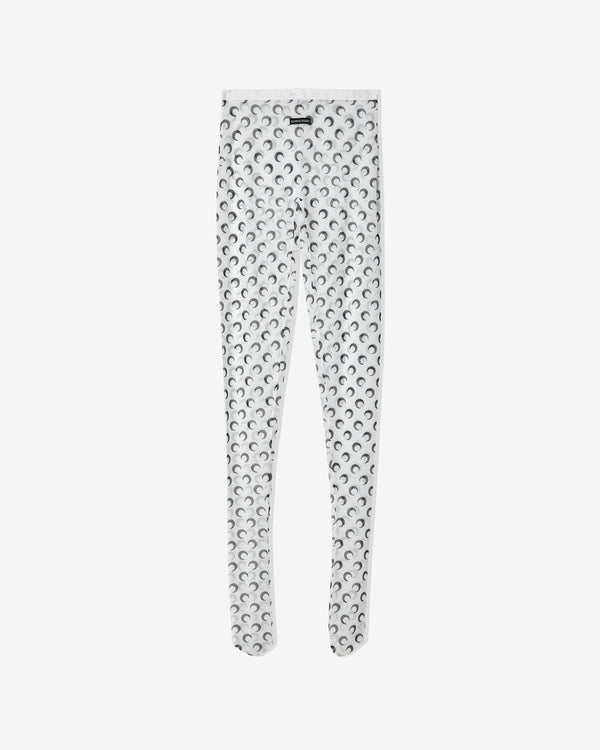 Marine Serre - Women's Moon Printed Mesh Tights - (Optical White)