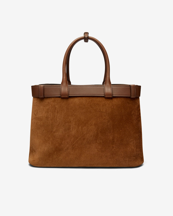 Prada - Women's Buckle Large Leather Handbag With Belt - (Brown)