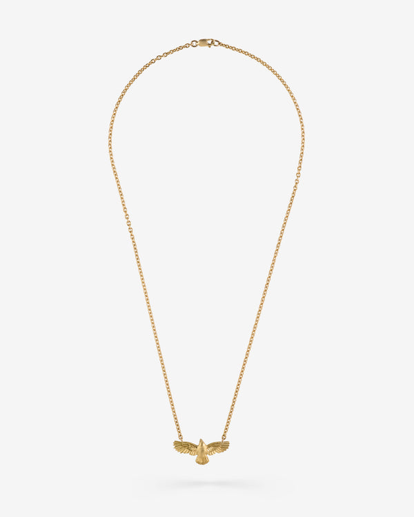 NVW - Women's Large Gold Raven Necklace - (Yellow Gold)