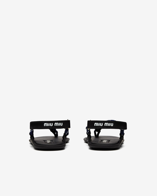 Miu Miu - Riviere Cord and Leather Sandals - (Blue)