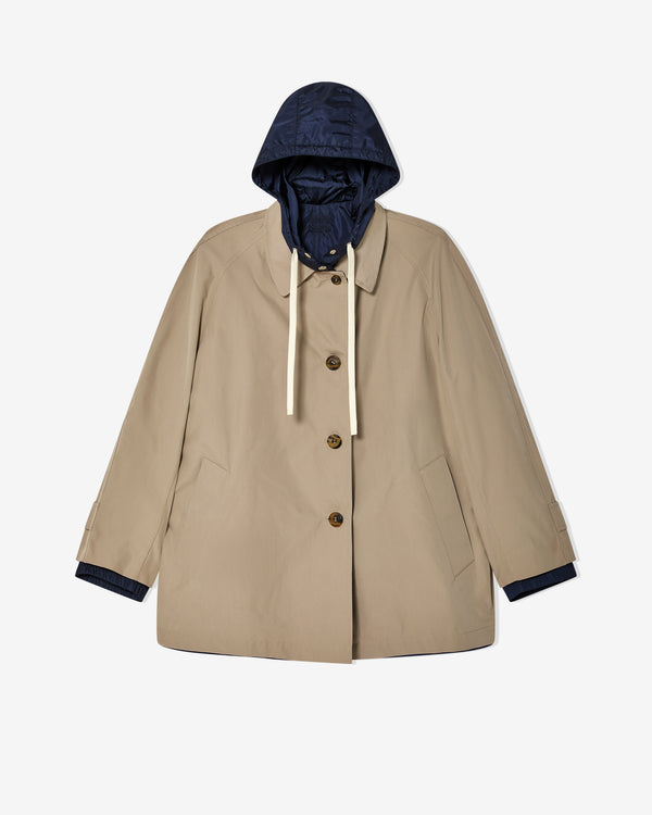 Miu Miu - Women's Panama Cotton and Technical Pongé Blouson Jacket - (Clay/Navy)