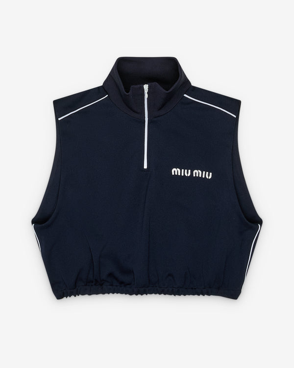 Miu Miu - Women's Quarter-Zip Top - (Navy)