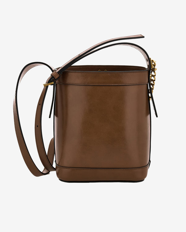 Versace - Women's Pivot Mini Leather Bucket Bag - (Taupe)