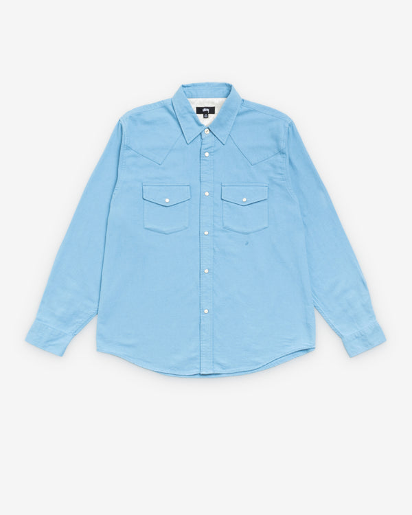 Stüssy - Men's Cotton Silk Western Shirt - (Blue)