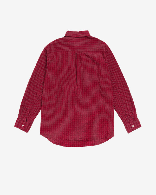 Stüssy - Men's Standard Crinkle Shirt - (Burgundy Check)