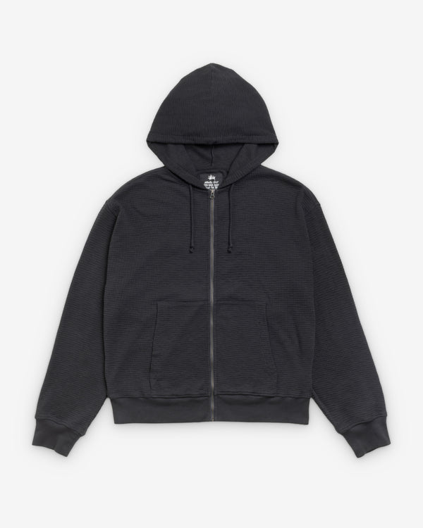 Stüssy - Men's Light Weight Thermal Hoodie - (Faded Black)