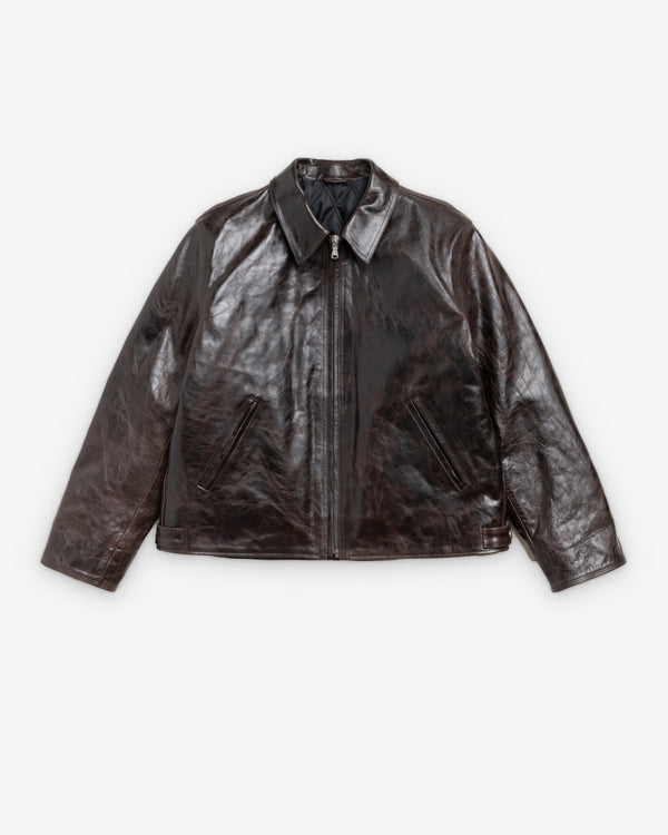 Stüssy - Men's Garage Jacket Leather - (Dark Brown)