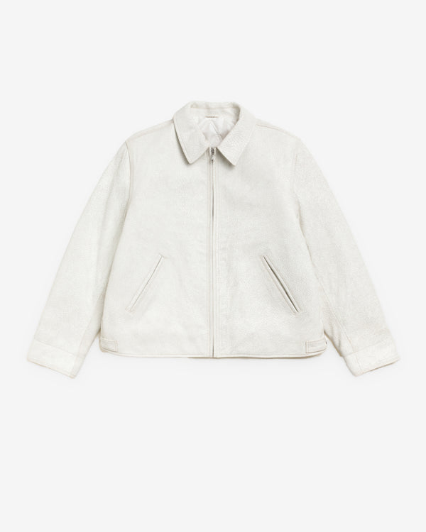 Stüssy - Men's Garage Jacket Cracked Leather -  (White)