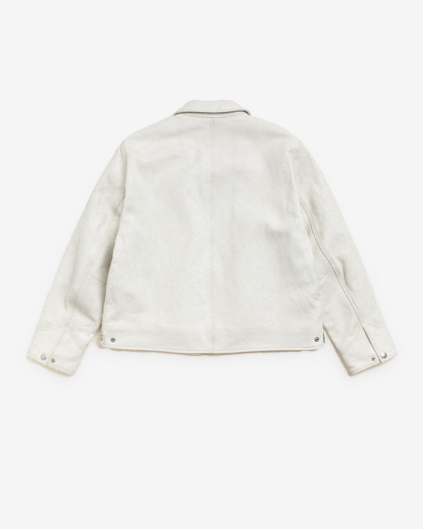Stüssy - Men's Garage Jacket Cracked Leather -  (White)