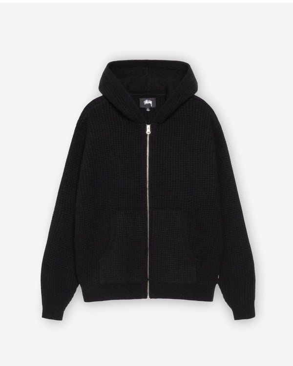 Stüssy - Men’s Waffle Cashmere Zip Hoodie - (Black)