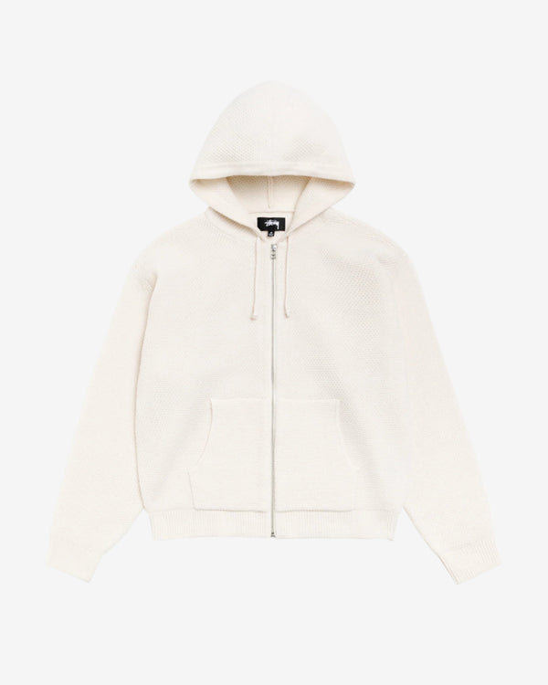Stüssy - Men's Textured Zip Hooded Sweater - (Bone)