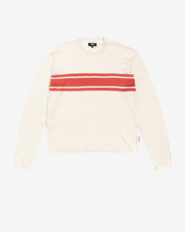 Stüssy - Men's Striped Long Sleeve Sweater - (Bone)