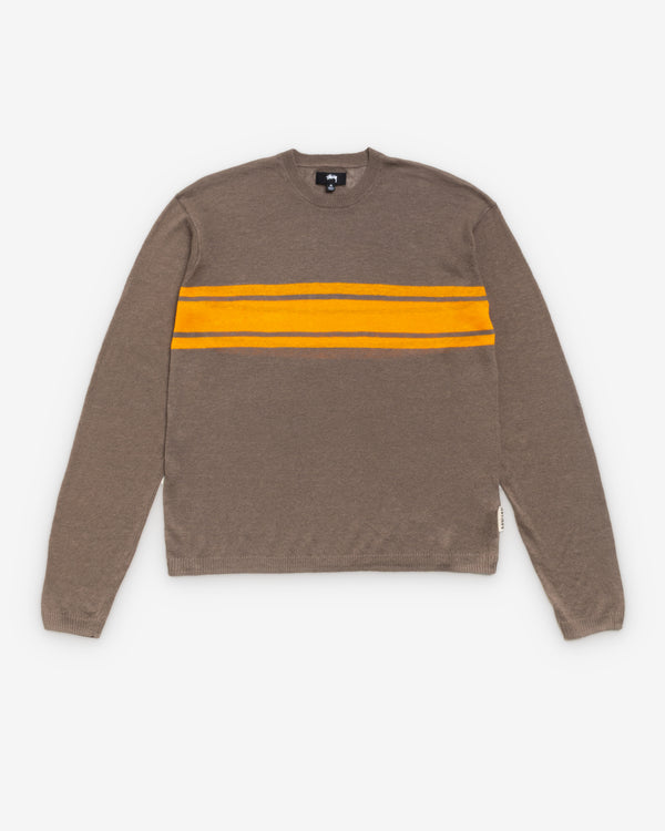 Stüssy - Men's Striped Long Sleeve Sweater - (Brown)