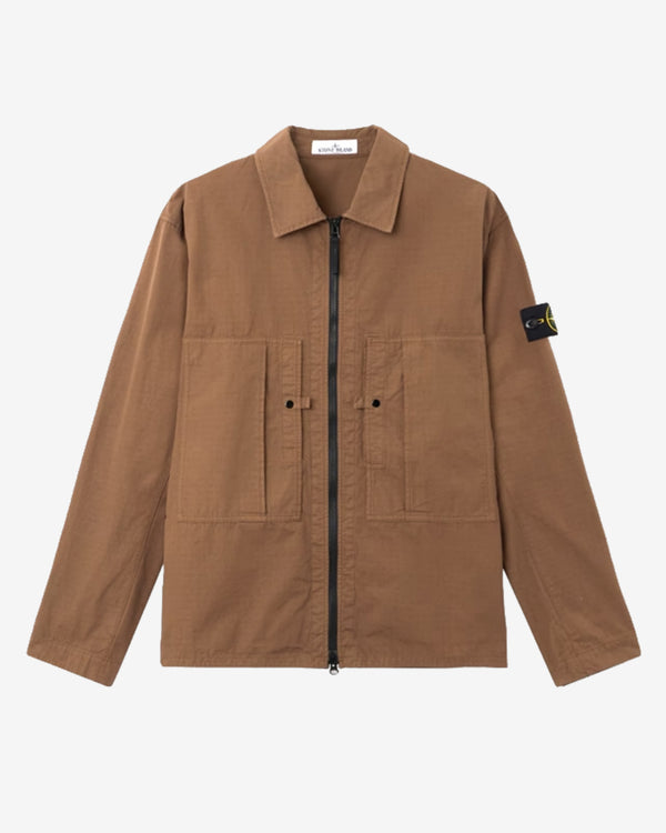 Stone Island Shirts - Men's Mercerized Organic Cotton Ripstop Shirt - (Umber)