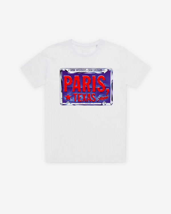 Idea - Paris Texas License Plate T-Shirt - (White)