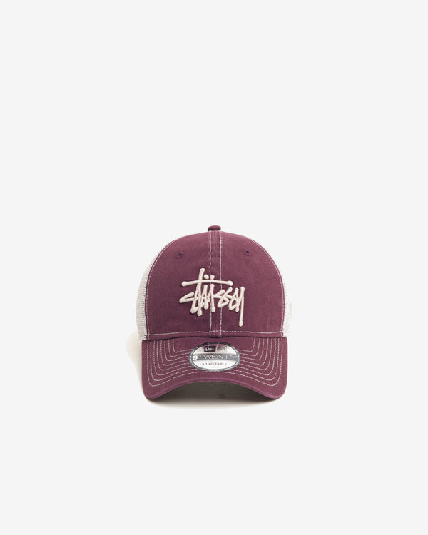 Stüssy - Men's Washed Basic Trucker Hat 9Twenty - (Maroon)