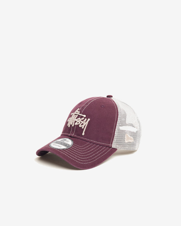 Stüssy - Men's Washed Basic Trucker Hat 9Twenty - (Maroon)