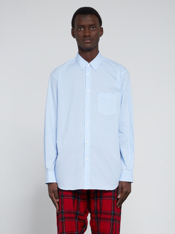 CDG Shirt Forever - Men's Classic Fit Checked Shirt - (Blue)