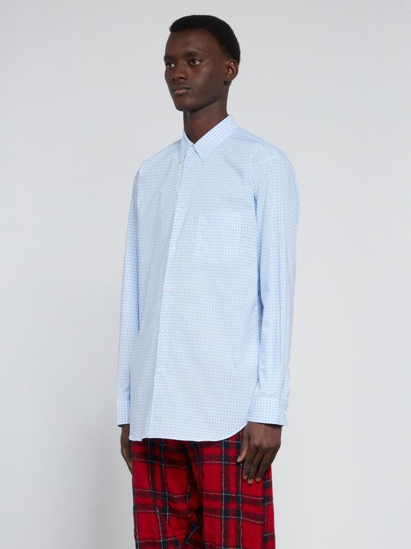 CDG Shirt Forever - Men's Classic Fit Checked Shirt - (Blue)
