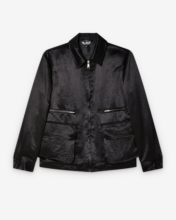 Black Comme des Garçons - Polyester Taffeta Frilled Lined Jacket - (Black)