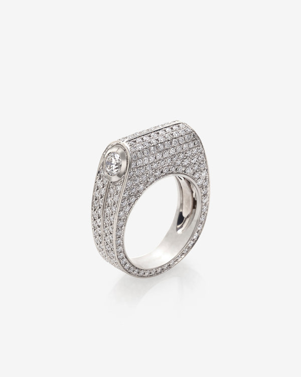 Prasi - Women's Fully Set Diamond Ring - (Platinum)