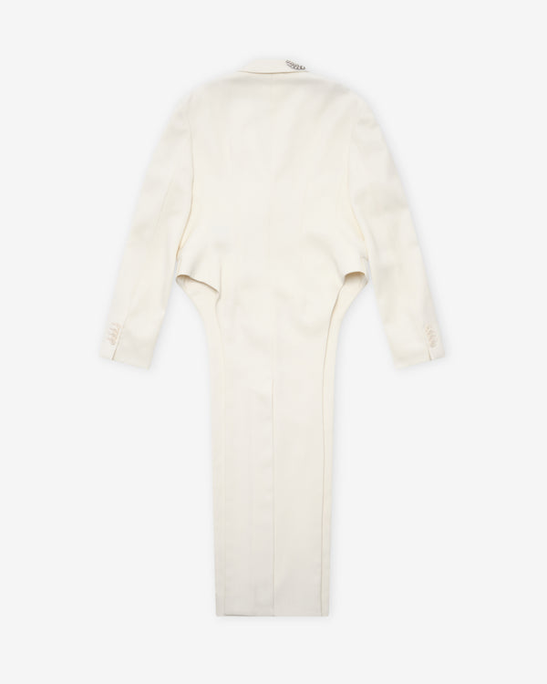 Simone Rocha - Women's Embellished Extended Hip Cutaway Tailcoat - (Cream/Pearl)
