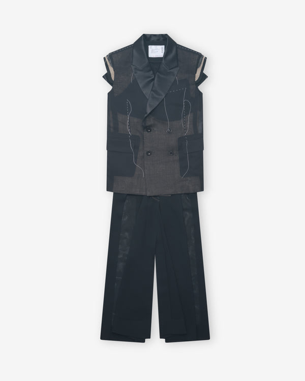 Sacai - Women's Wool Organza Vest - (Black)