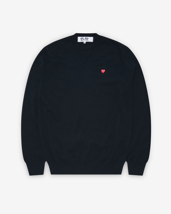 Play Comme des Garçons - Mini Heart V Neck Sweater - (Black)