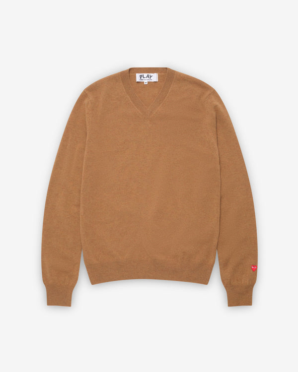 Play Comme des Garçons - V-Neck Sweater - (Camel)