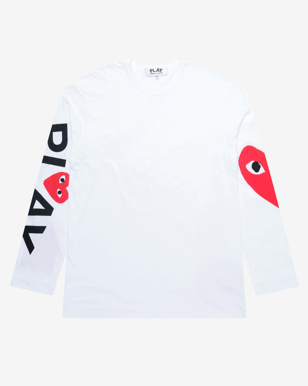 Play Comme des Garçons - Big Heart Long Sleeve - (White)
