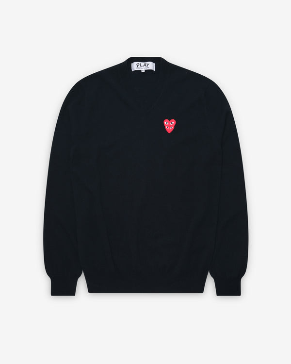 Play Comme des Garçons - Double Eye V Neck Sweater - (Black)