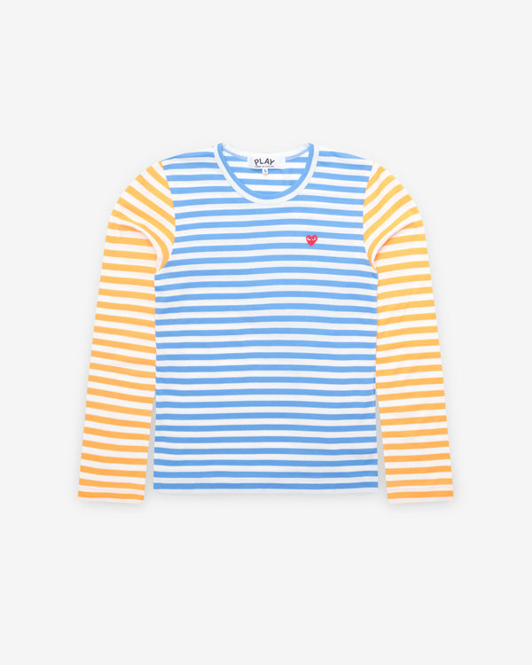 Play - Bi-Color Striped Long Sleeve T-Shirt - (Blue/Yellow)