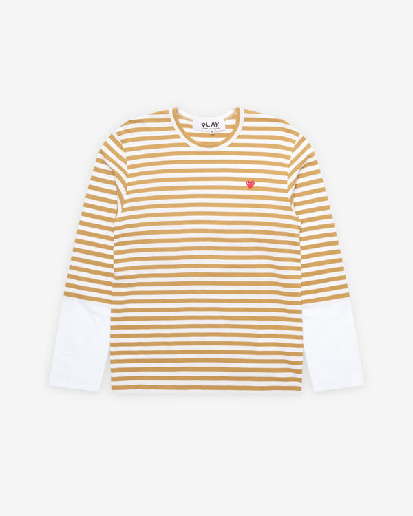 Play - Long Sleeve Striped T-Shirt - (Mustard/White)