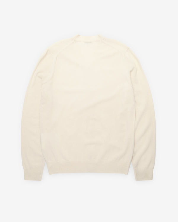 Play Comme des Garçons - White Heart Men's Cardigan - (Natural)