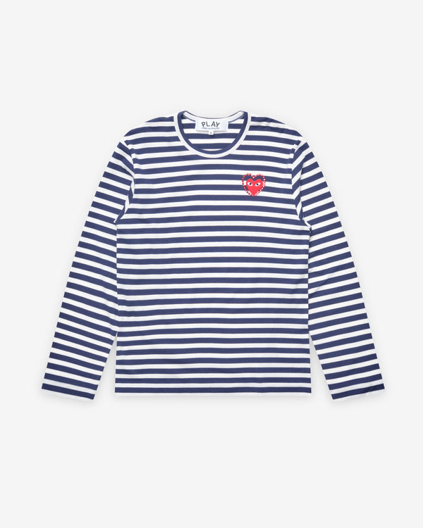 Play Comme des Garçons - Metalstone Stripe T-Shirt - (Navy/White)