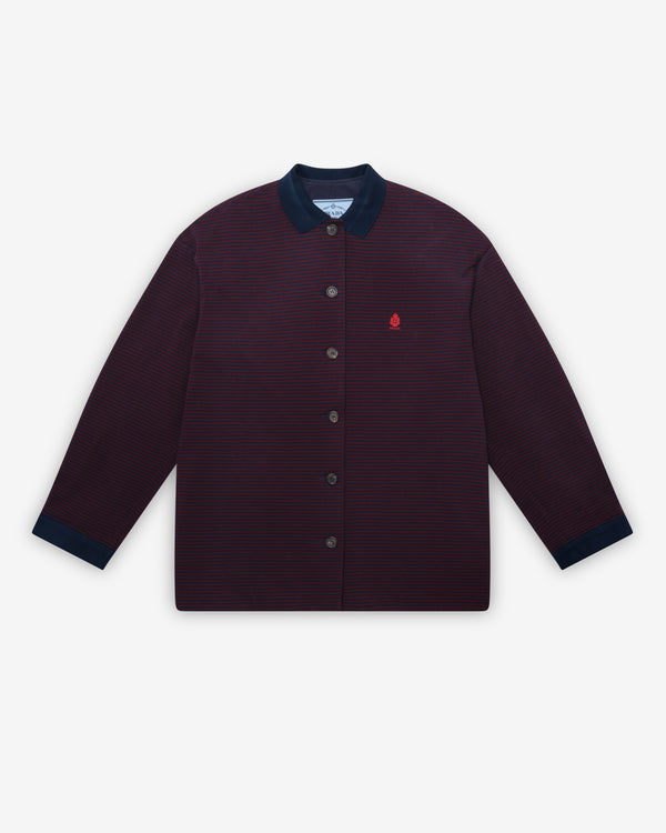 Prada - Women's Piqué Blouson Jacket - (Garnet/Blue/Ink Blue)