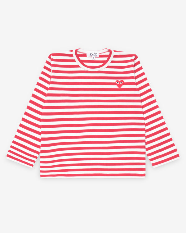 Play Comme des Garçons -  Kids Striped T-Shirt - (Red)