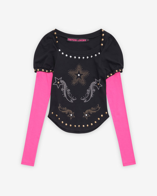 Chopova Lowena - Women's Janine Jersey Top - (Black/Pink)