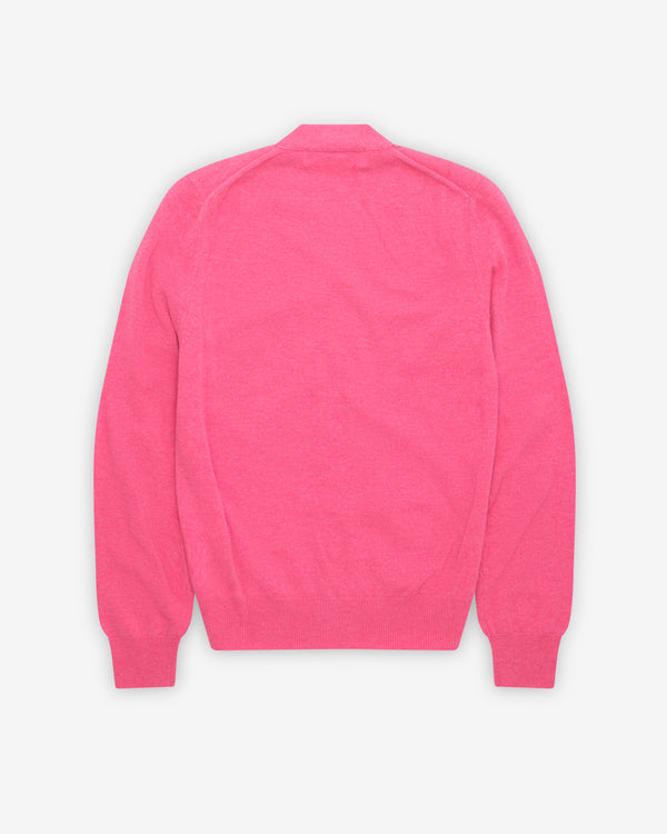 Play Comme des Garçons - Men’s Small Red Heart Cardigan - (Pink)
